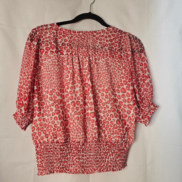Joie Strawberry Patterned Peasant Top size Midium - Picture 6 of 6